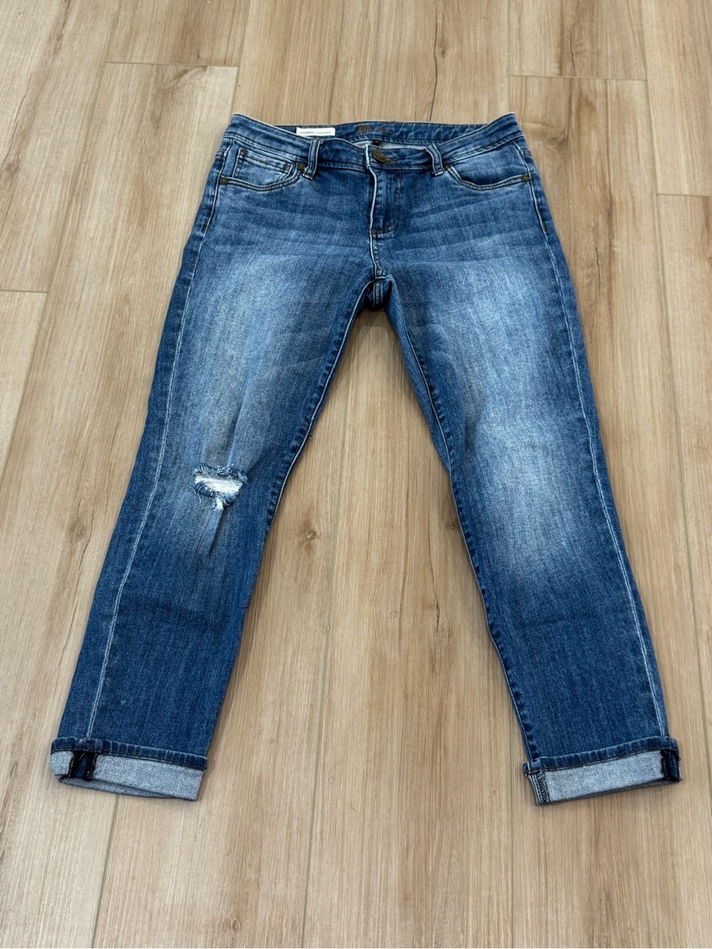 Kut From The Kloth Catherine Slim Boyfriend Jeans Cuffed Distressed 2